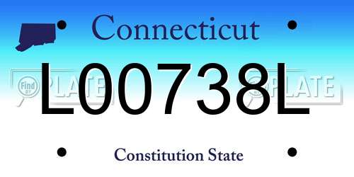 L00738L Connecticut License Plate
