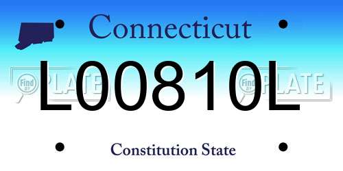 L00810L Connecticut License Plate