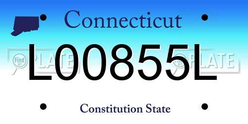 L00855L Connecticut License Plate