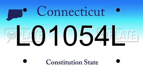L01054L Connecticut License Plate
