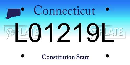 L01219L Connecticut License Plate
