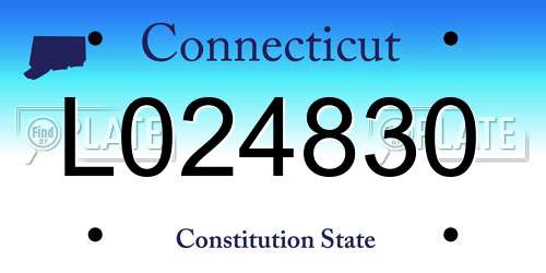 L024830 Connecticut License Plate