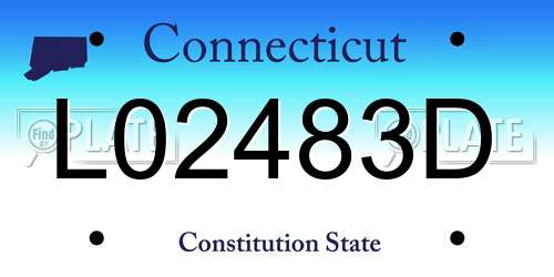 L02483D Connecticut License Plate