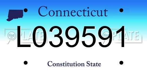 L039591 Connecticut License Plate