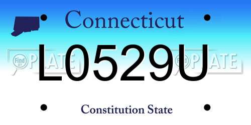 L0529U Connecticut License Plate