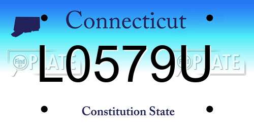 L0579U Connecticut License Plate