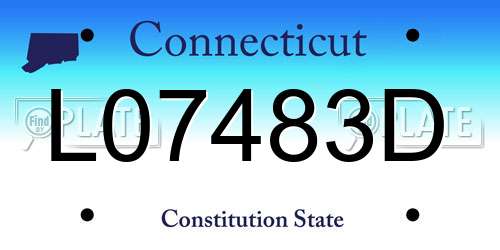 L07483D Connecticut License Plate