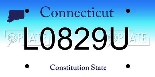 L0829U Connecticut License Plate