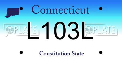 L103L Connecticut License Plate