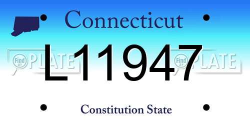 L11947 Connecticut License Plate