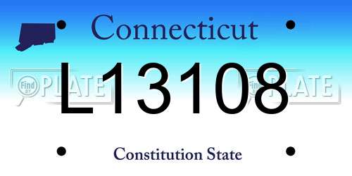 L13108 Connecticut License Plate