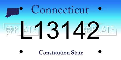 L13142 Connecticut License Plate