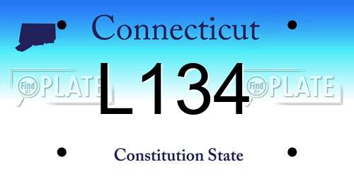 L134 Connecticut License Plate