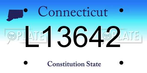 L13642 Connecticut License Plate