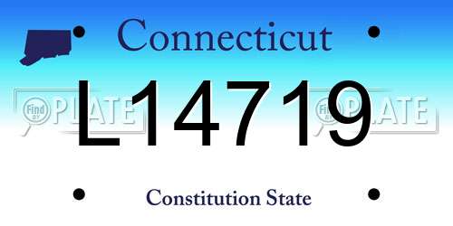 L14719 Connecticut License Plate