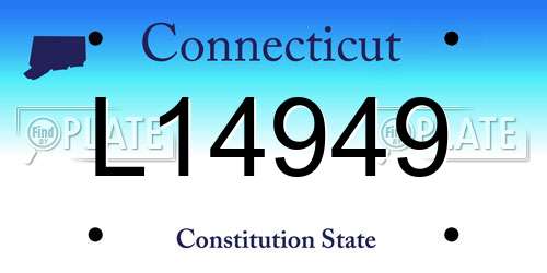 L14949 Connecticut License Plate
