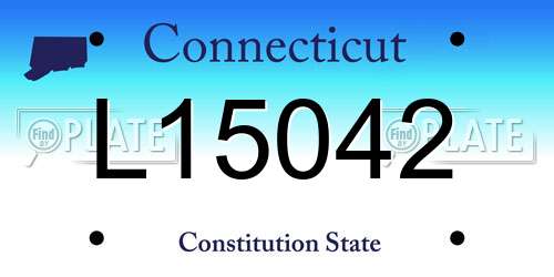 L15042 Connecticut License Plate