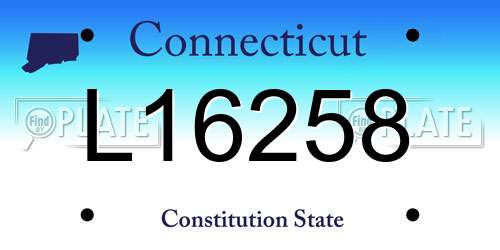 L16258 Connecticut License Plate