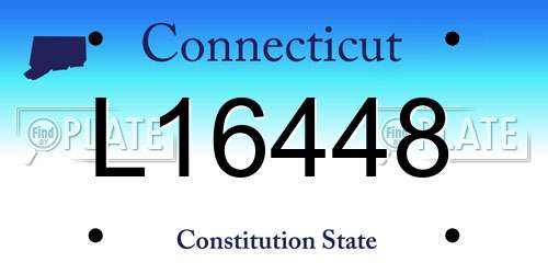 L16448 Connecticut License Plate