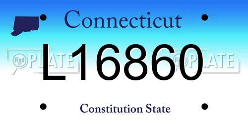 L16860 Connecticut License Plate