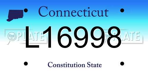 L16998 Connecticut License Plate