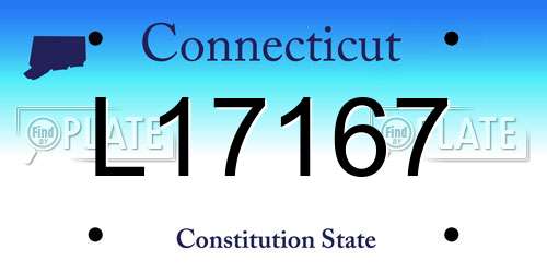 L17167 Connecticut License Plate