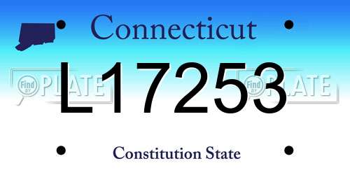 L17253 Connecticut License Plate