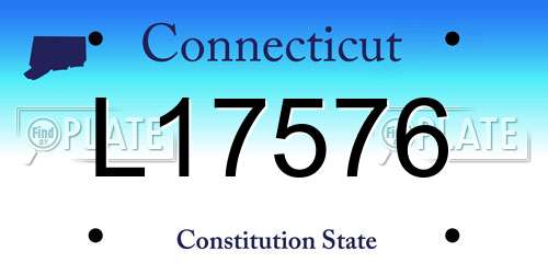 L17576 Connecticut License Plate