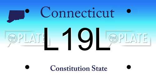 L19L Connecticut License Plate