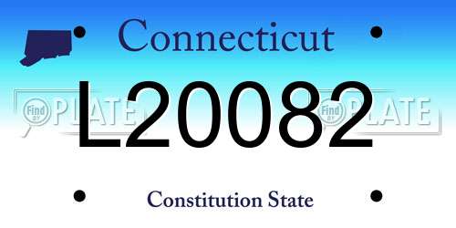 L20082 Connecticut License Plate
