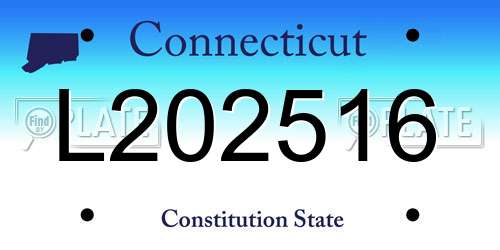 L202516 Connecticut License Plate
