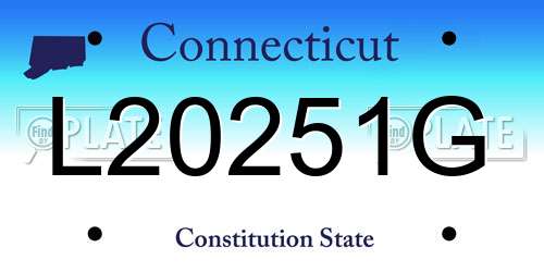 L20251G Connecticut License Plate