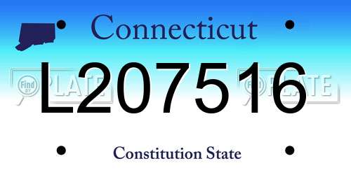 L207516 Connecticut License Plate
