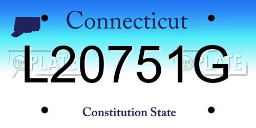 L20751G Connecticut License Plate