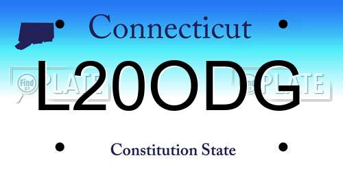 L20ODG Connecticut License Plate