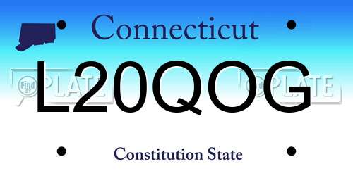 L20QOG Connecticut License Plate