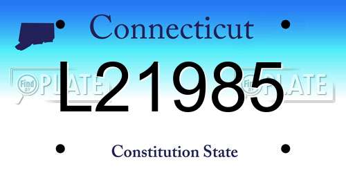 L21985 Connecticut License Plate
