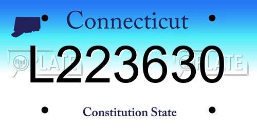 L223630 Connecticut License Plate