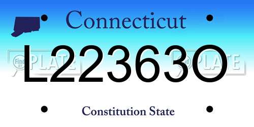 L22363O Connecticut License Plate