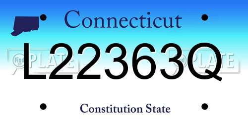 L22363Q Connecticut License Plate