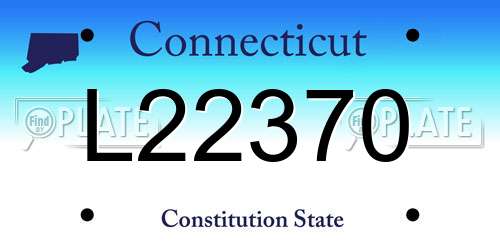L22370 Connecticut License Plate