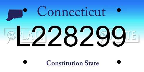 L228299 Connecticut License Plate