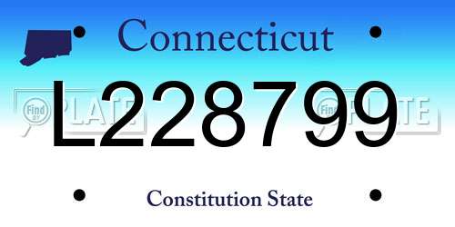 L228799 Connecticut License Plate