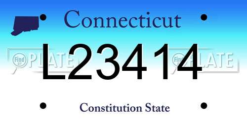 L23414 Connecticut License Plate