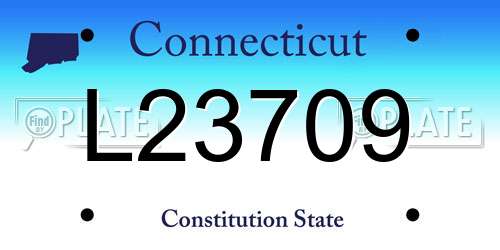 L23709 Connecticut License Plate