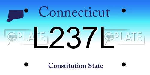 L237L Connecticut License Plate