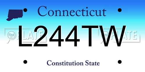 L244TW Connecticut License Plate