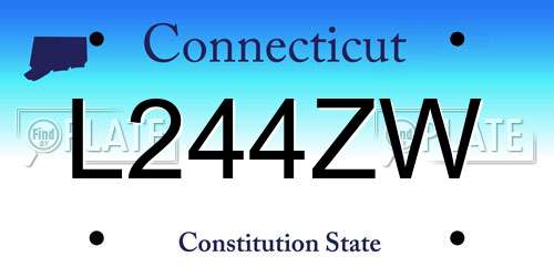 L244ZW Connecticut License Plate