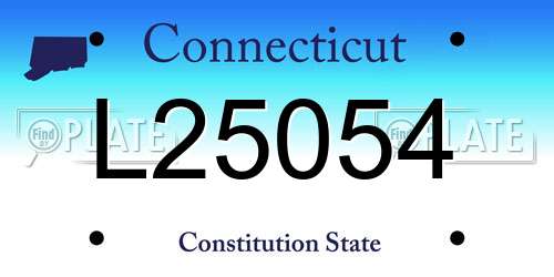 L25054 Connecticut License Plate