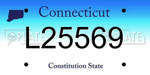 L25569 Connecticut License Plate